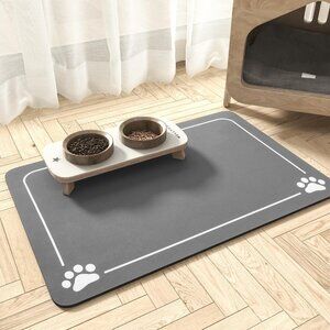 Pet Feeding Mat-Absorbent Quick Dry Dog Mat for Food and Water Bowl-No Stains